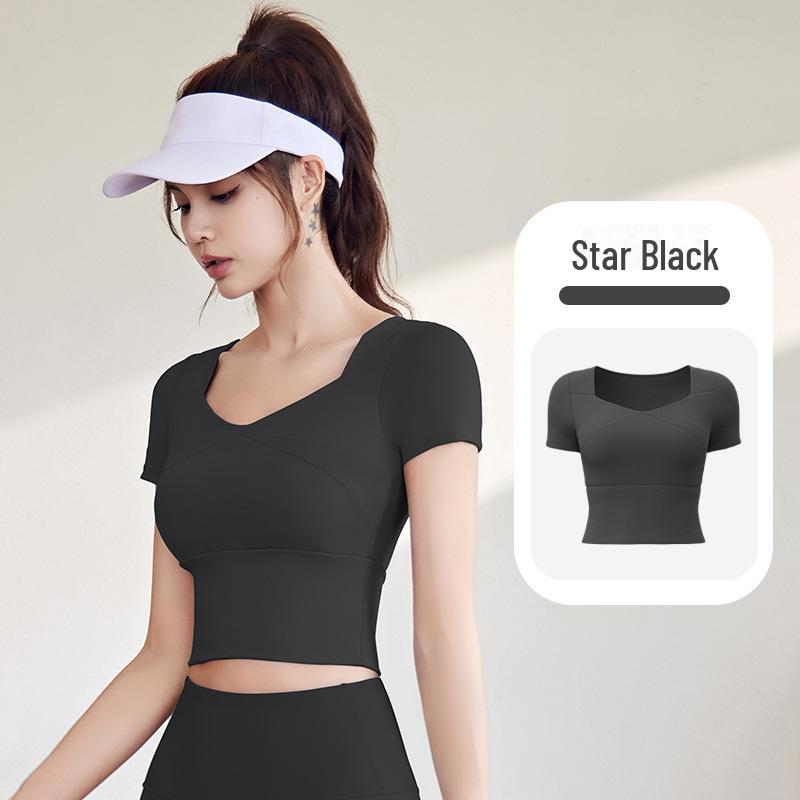 Футболка Juyitang High-Elastic Yoga Slim Fit без бюстгальтера