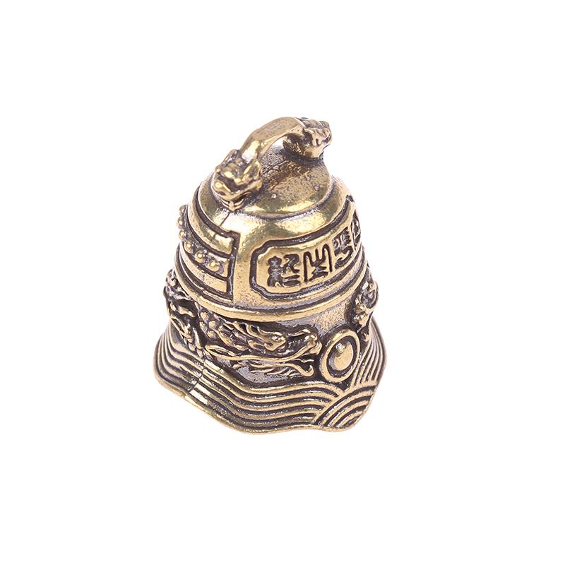 1Pc Brass Handicraft Dragon Bell Keychain Car Interior Double Dragon Playing Beads Bell Brass Bell Home Decoration Pendant
