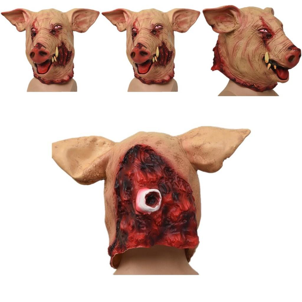 Смешная маска головы дикого кабана для вечеринки на Хэллоуин, уникальный латексный аксессуар для костюма животного
