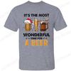 Men's Funny T-shirt Clothing It's The Most Wonderful Time for A Beer Christmas Tee Shirt Reindeer Drinking Graphic Tees Clothing