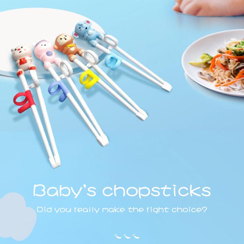 Детские обучающие палочки для еды, палочки для еды с мультяшными животными, палочки для начинающих, посуда, палочки для еды