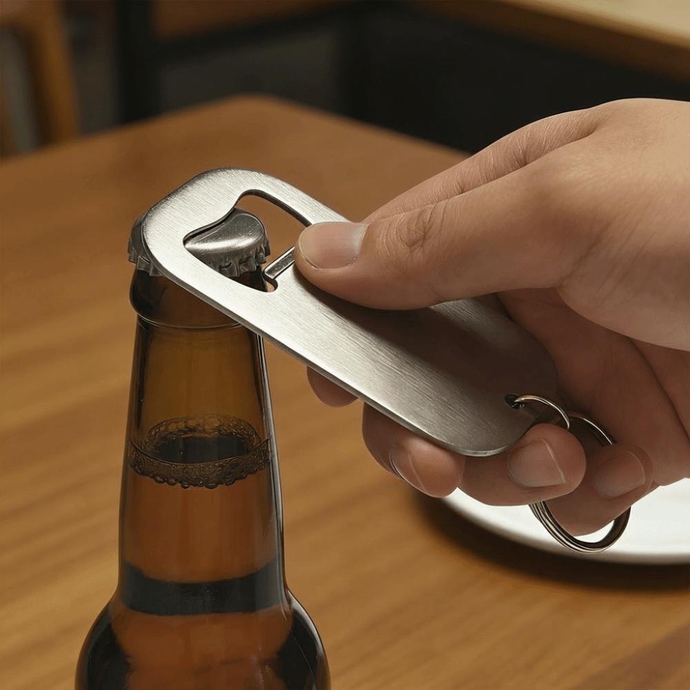 Stainless Steel Beer Bottle Opener Simple Key Chain Pendant Portable Bottle Opener Gift