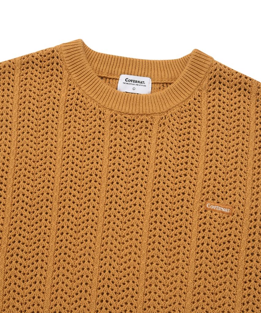 COVERNAT Cable Round Half Knit Orange