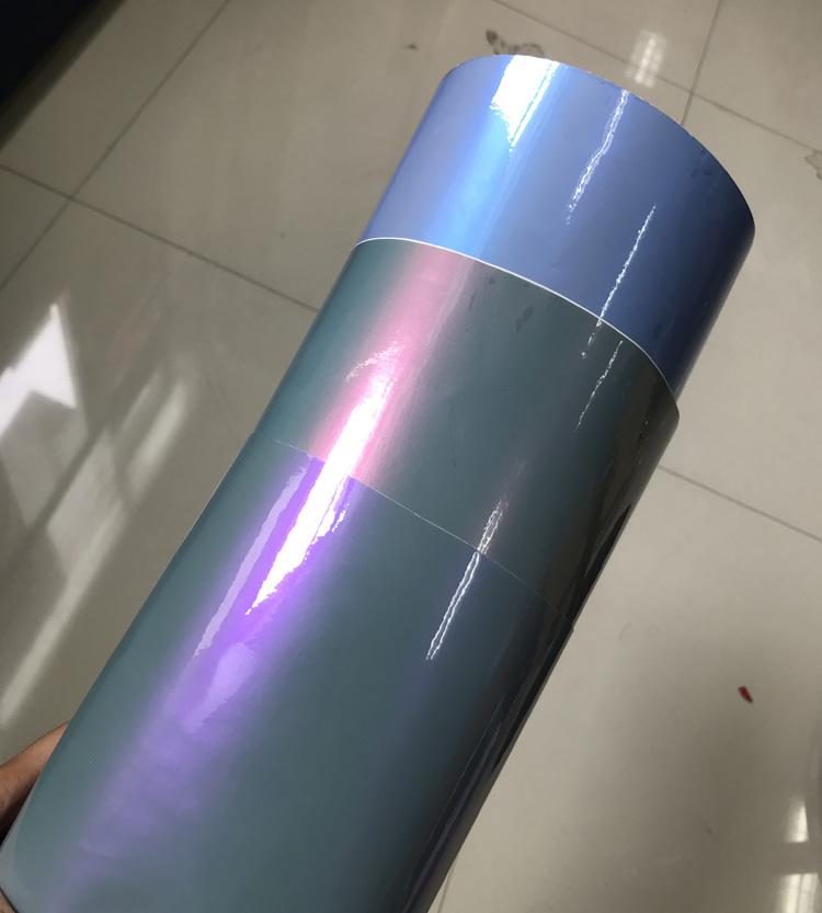 3M/4M/5Mx1.52M Двухцветная фантомная серо-фиолетовая виниловая пленка для обертывания автомобиля Наклейка Глянцевая хамелеоновая пленка в рулоне Наклейки для стайлинга автомобиля