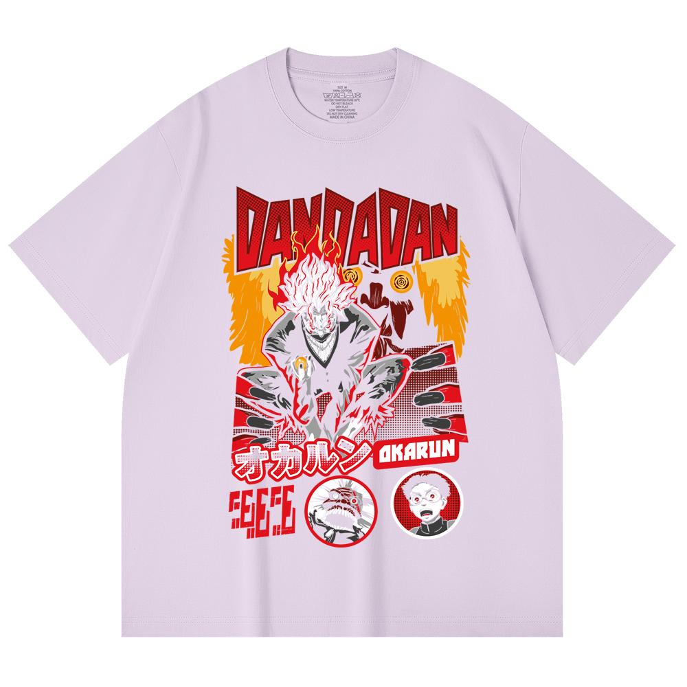230 Gsm 100% Cotton Dandadan V26 Okarun Turbo Print Unisex Heavy Cotton T Shirt