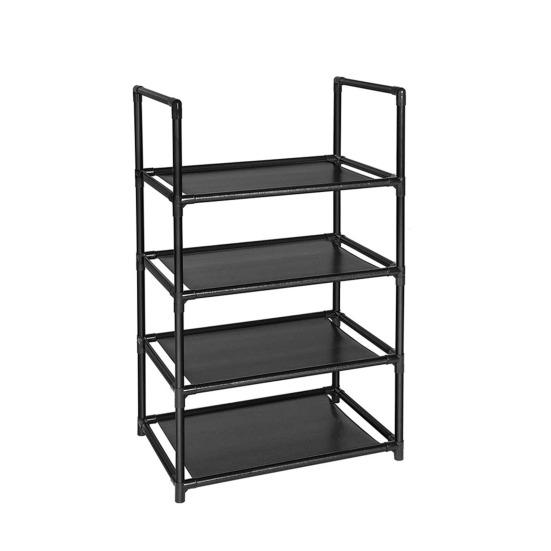 Полка для обуви с пылезащитным чехлом, высокая устойчивость, прочная несущая способность, простая сборка, многоярусный стеллаж для хранения обуви