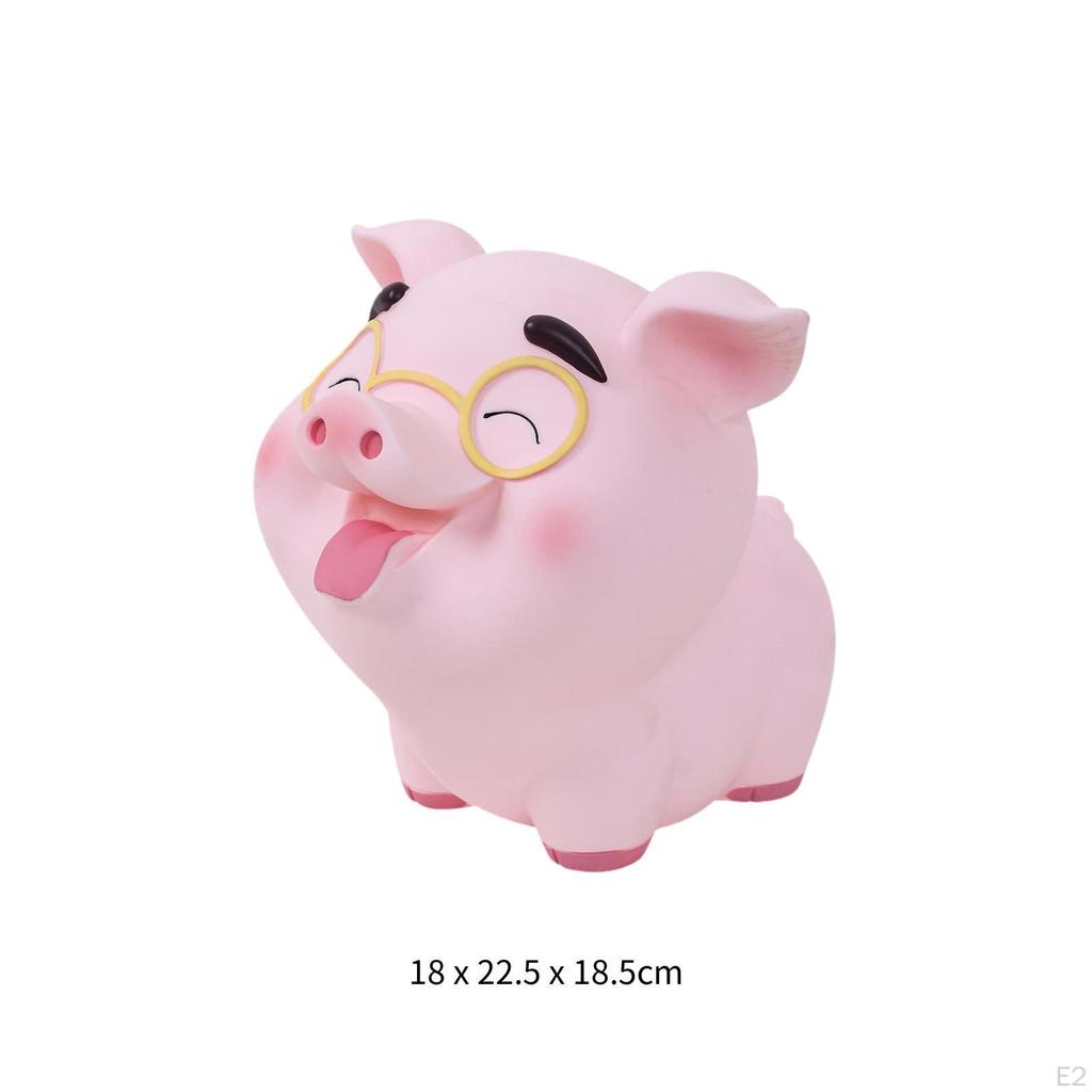 Pig Money Bank Piggy Ornament, Cute, Saving Jar Box for Tabletop Bar