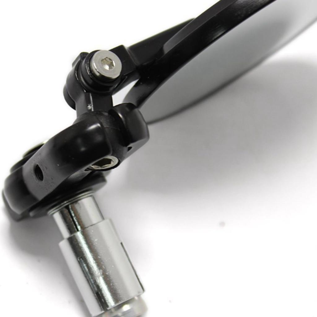 2 Pcs Motorcycle Rearview Mirror Round Folding Bar End Rear View Side Mirror Black for 78in Outer
