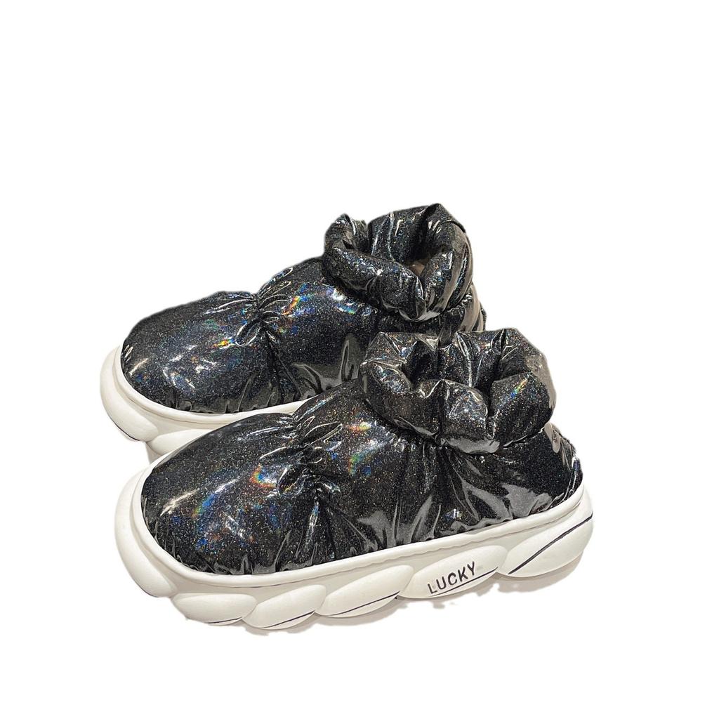 Женские зимние теплые зимние ботинки на меховой подкладке, повседневные ботильоны без шнуровки на флисовой подкладке, непромокаемые верхние ботинки, домашние туфли с высоким берцем для женщин