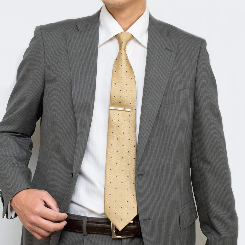 Галстучный зажим Tabarat из латуни с насечкой и зажимами-крокодилами, мужской, Япония, (Серебряный)