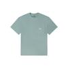 Solid Color Small Logo Print Round Neck Short Sleeve T-Shirt Unisex Tops Green VN0A7PZOYV2