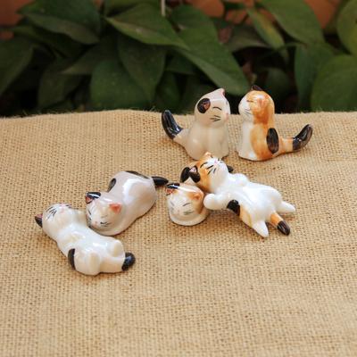 1 шт. Подушка для палочек для еды Отель Форма кошки Домашнее украшение Подставка для вилок Креативная подставка для ложки Керамическая подставка для палочек для еды