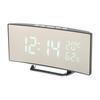 Digital Alarm Clock 1224H Display Mode Smart Light Sensor Curved Screen Dimmable LED Clock for