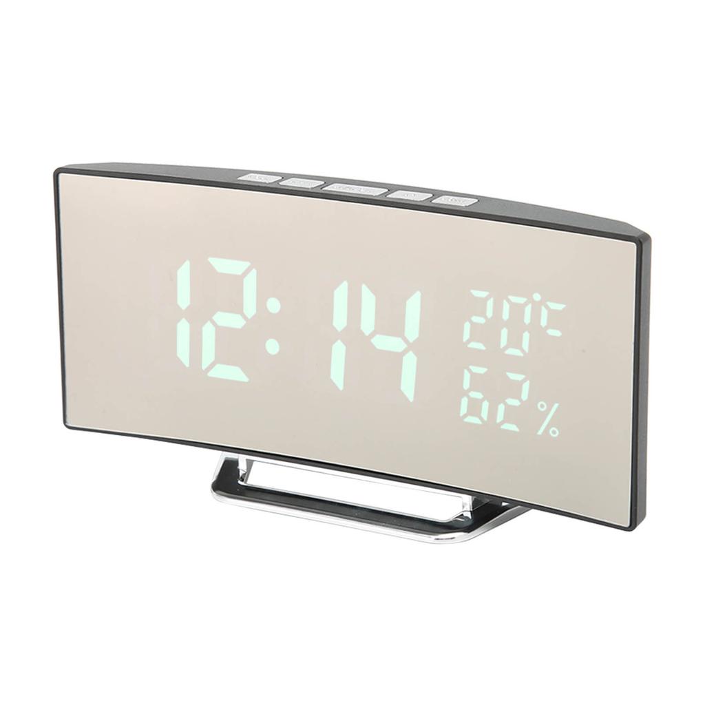 Digital Alarm Clock 1224H Display Mode Smart Light Sensor Curved Screen Dimmable LED Clock for