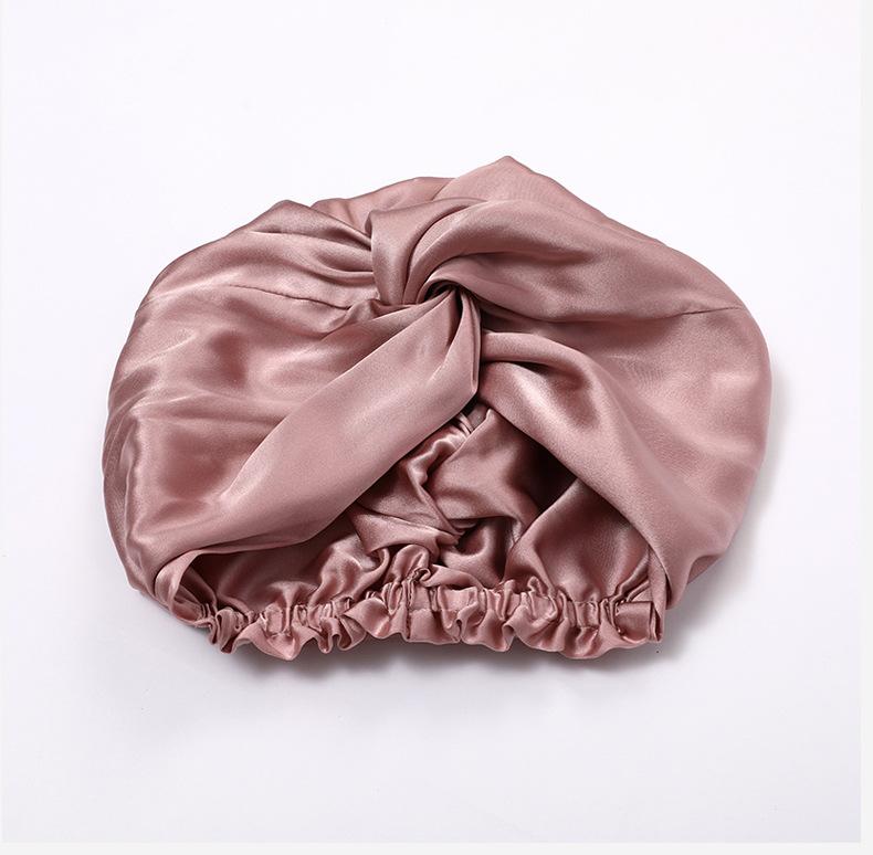 Custom Logo Sleeping Super Soft 19mm 100% Mulberry Silk Hair Bonnet Double Layer Daily Use All Seasons Fashion Bonnet