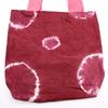 Tie-Dye Cotton Tote Bag Maroon Rings Pink Handle