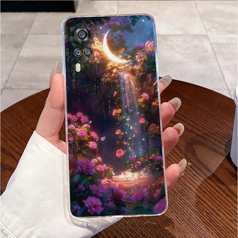Для Vivo Y31 2021 Y51 2020 Y53S Чехол V2036 V2030 Сердечко Кролик Тонкий Прозрачный Мягкий Силиконовый Задняя Крышка Для Vivo Y 31 Y 51 Корпус