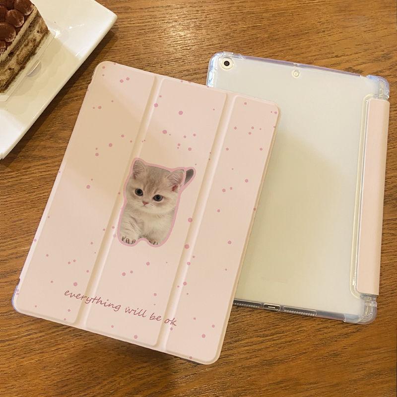For iPad 10.2 2021/2020/2019 Gen9/8/7 Cute Cats and Dogs Air4/5 10.9 Air 3 10.5 Air2/1 2017/2018 Gen5/6 9.7 Flip Stand Silicone Protective Case Cover