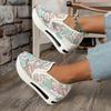 Platform Wedges Women's Sneakers Floral Embroidery Mesh Sneakers for Women Slip On Casual Comfy Heeled Shoes Woman