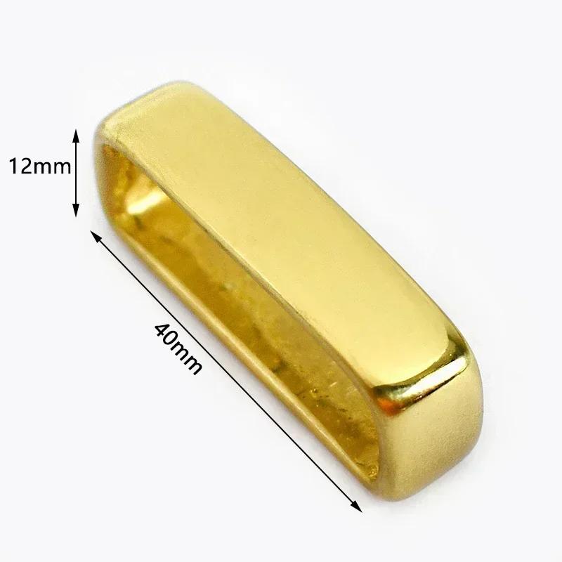 Deepeel 35/40 мм Пряжка для мужского ремня из чистой меди Металлическая пряжка-петля для поясного ремня из цельной латуни Аксессуары для мужских ремней DIY Кожаные поделки