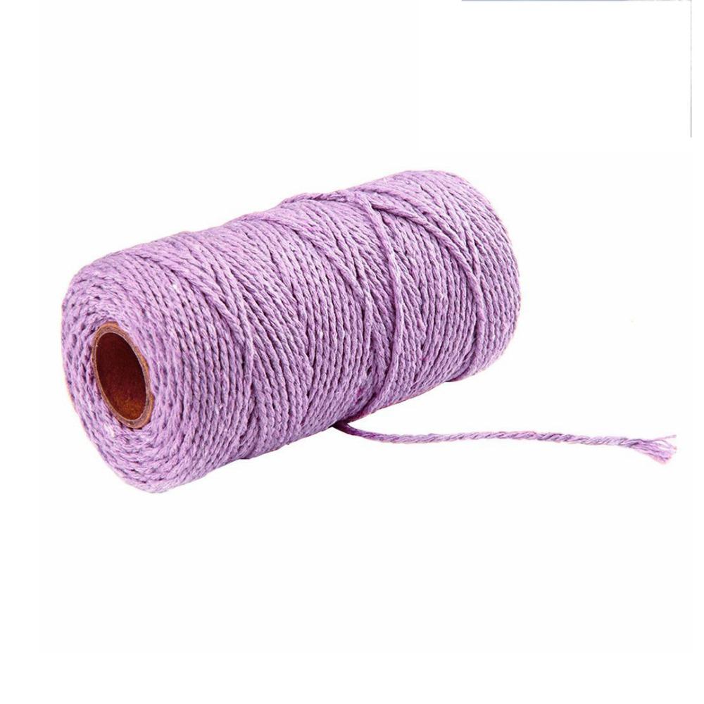Multicolor 100m Long/100Yard Crafts Macrame DIY Twisted Cord Cotton Rope Home Textiles Linen String