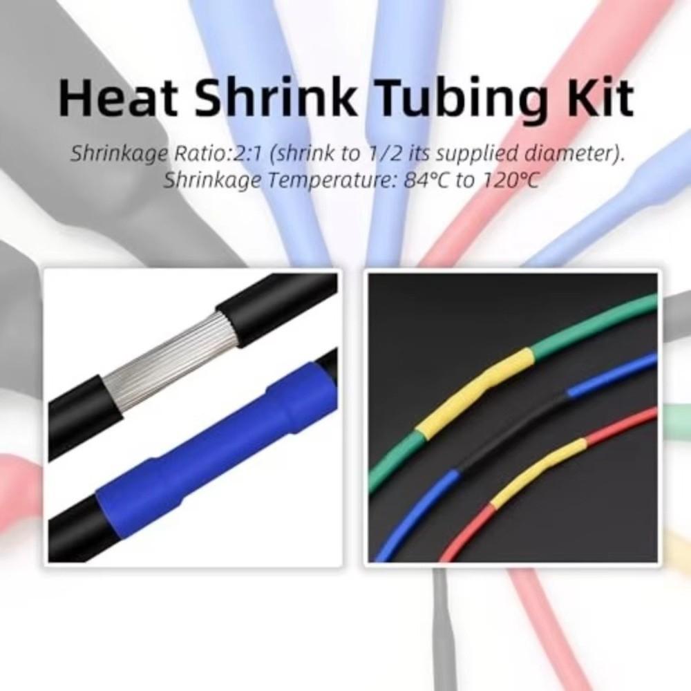 127/530Pcs Polyolefin Material Heat Shrink Tubing Sleeves Cable Repair Protection Cable Insulation