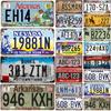 License Plates State for Wall Art Decoration Metal Tin Signs Vintage Tags Metal Automotive Signs For Cafe Bar Club Garage Pubs