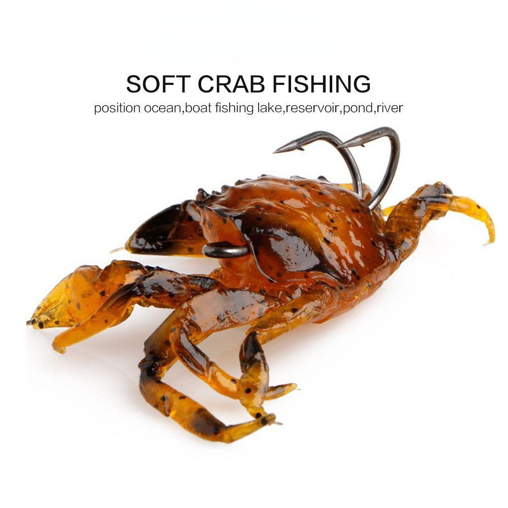1 шт., приманка для краба, 3D-моделация, приманка для краба с острыми крючками, искусственная приманка, мягкая приманка, окунь, губан, треска