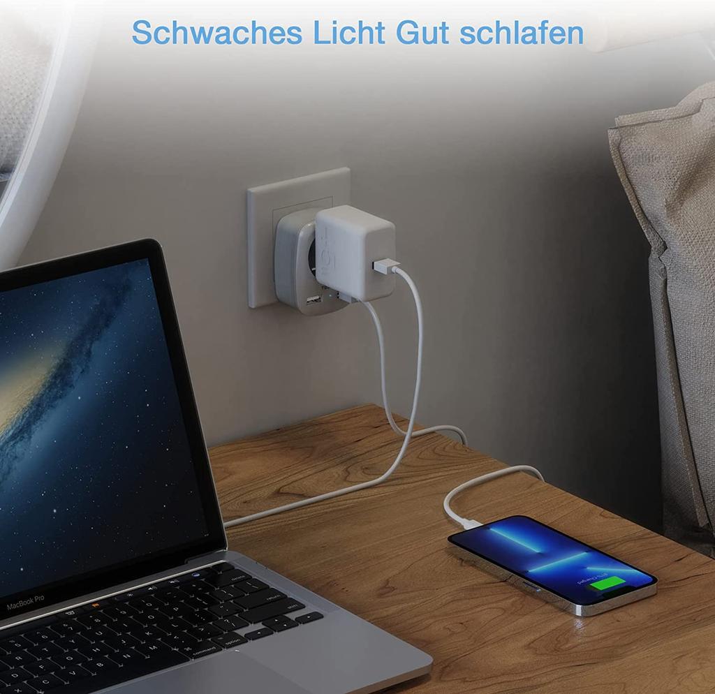 Tessan Компактная розетка с 2 портами USB, адаптером европейского стандарта 3 в 1 с защитой от перегрузки для офиса, дома, путешествий