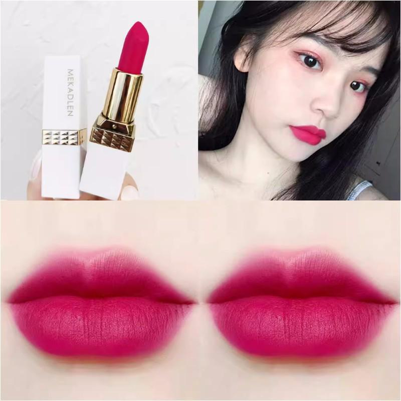 Набор помад Macarty Lavender to Rose: Оттенки фиолетового, красного и персиково-розового.