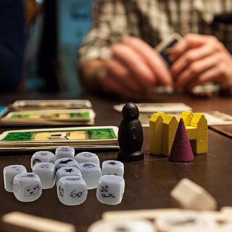 10Pcs 18mm D6 Round Corner Empty Acrylic White Blank Dice For DIY Board Game Write Painting Graffiti Props Educational Toys Tool