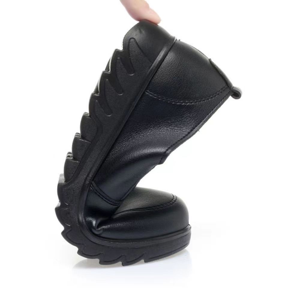 Туфли Весна Мягкая Подошва Матери Черные Одиночные Туфли Кожаные Нескользящие Повседневные Удобные Туфли Плоские Туфли Для Женщин Среднего Возраста Женская Обувь