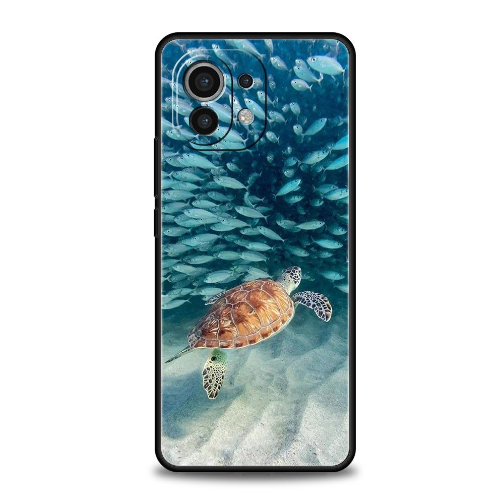 Милый мультяшный морская черепаха океанский синий Чехол Для Xiaomi 14 13T 12T Pro 12 13 11 Ultra Mi Note 10 Lite 10T 5G Pro 11T 11i 9T Обложка