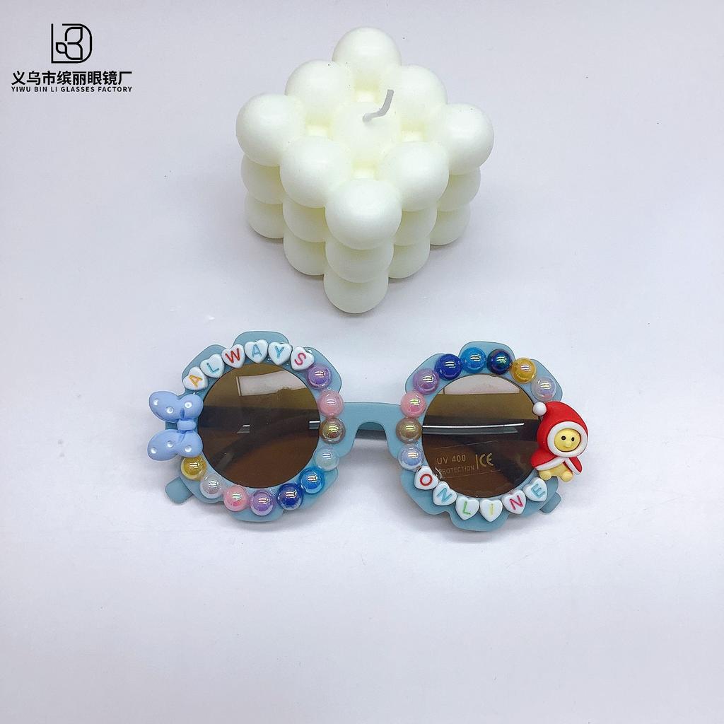 Travel Sunscreen And Uv Protection Diy Cute Baby Sunglasses Trendy Fashion Children'S Eye Protection Glasses