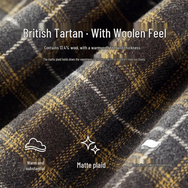 Women's Plaid A-Line Wool-Blend Mini Skirt