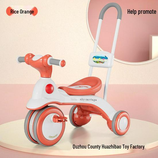 Lightweight Children's Tricycle with Music, Push Handle, and Pedals