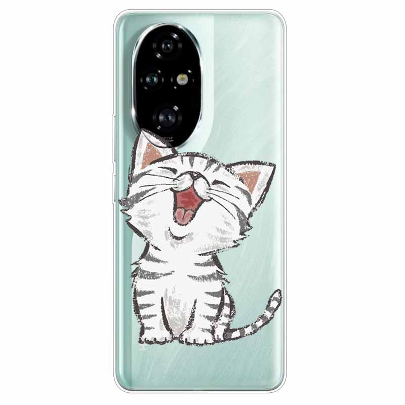 For Honor 200 / 200 Lite / 200 Pro Case Clear Soft TPU Lovely Silicone Back Cases for Honor 200 Pro Transparent Cat Bumpers