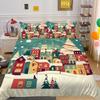 Christmas Printed Comforter Cover Set Twin Size Bedspreads Polyester Superior Fashion Cute Home Bedding