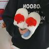 Женские плюшевые тапочки с мультяшным яблоком — уютная домашняя обувь на осень/зиму для пар и гостей