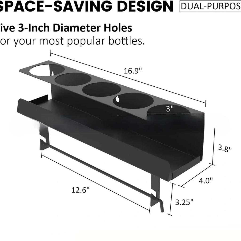 5 Bottle Spray Can Spray Bottle Holder Paint Bottle Storage Rack Workspace Home Use Tool Storage Rack Wall Mount Shelf