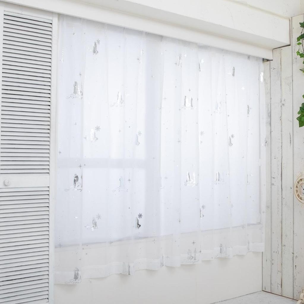 Disney Rapunzel On the Tower Sparkling UV Protection Lace Curtains Set of 2 Width 100 X 133cm Length SD-12-137-5