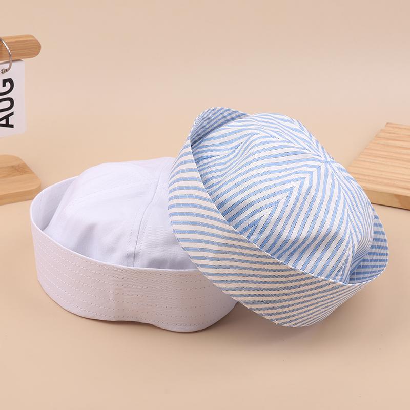 Корейская полосатая матросская шляпа Милая сладкая шляпа-купол с отворотом Универсальная шляпа Девичьи французские шляпы Косплей Вечеринка Реквизит