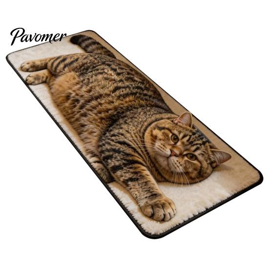 Моющийся коврик для ванной комнаты, коврик в форме милого кота, 3D-моделирование, мягкий декоративный имитация кашемира, впитывающий напольный коврик, нескользящий для