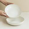 Простая однотонная керамическая глубокая тарелка, бытовая суповая тарелка, круглая большая тарелка, высококлассная посуда, ресторанная тарелка