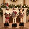 Christmas Gift for Kids Friends Retractable Leg Plush Doll, Santa Snowman Elk Figures with Holiday Souvenirs Family Adjustable Long Legs Tabletop Home