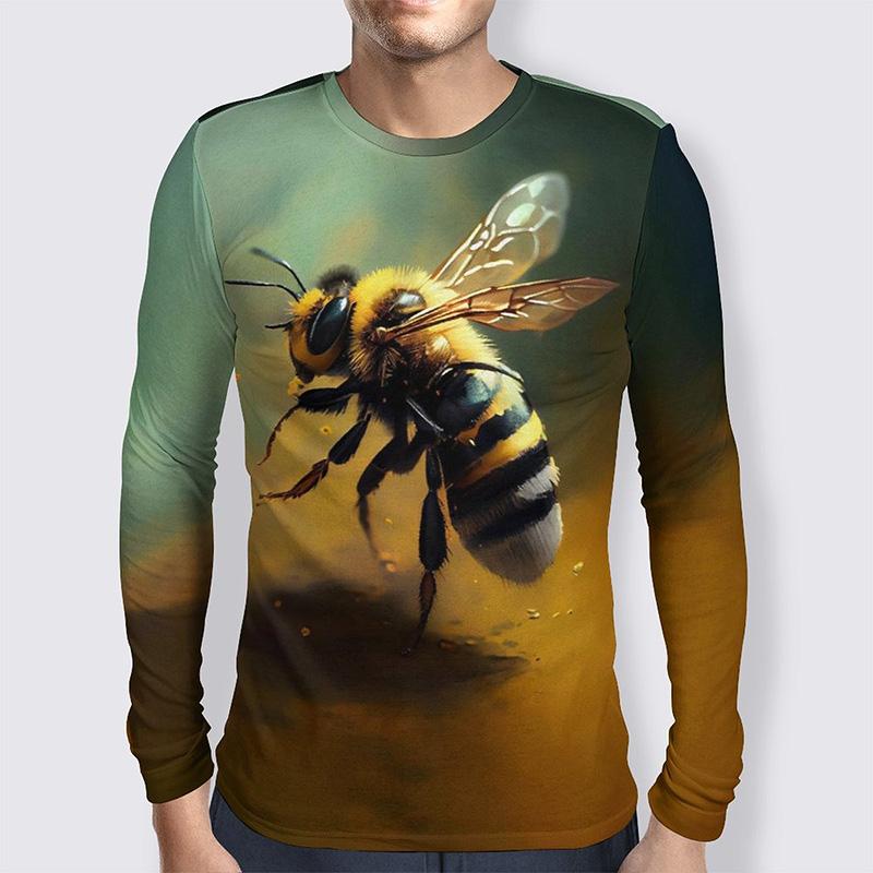 Милая сотовая пчела 3D принт с длинным рукавом футболка для мужчин и женщин одежда повседневная мода уличная спортивная дышащая футболка топы для мужчин