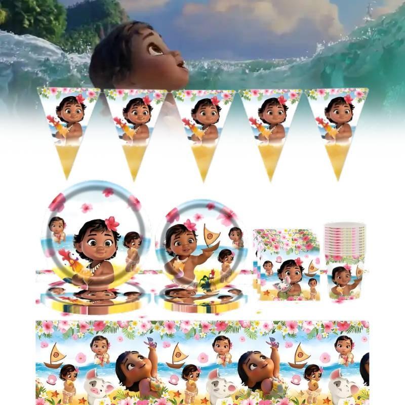 Набор праздничной посуды Моана Тарелки Салфетки Столовые приборы Детские украшения Праздник