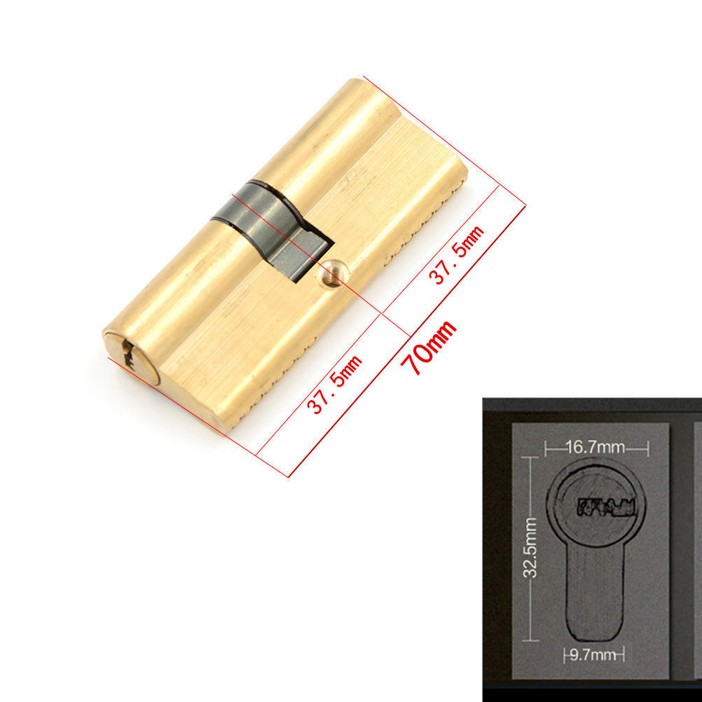 75Mm 37.5/37.5 Brass Key Cylinder Door Lock Barrel High Security Anti Snap Lock
