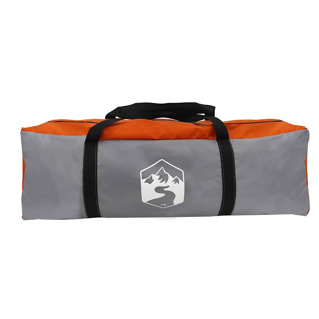 Family Tent for 6 Persons Grey and Orange Waterproof