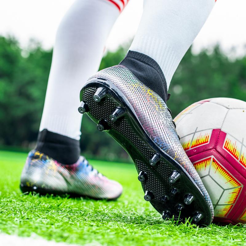 Футбольные бутсы с высоким берцем, мужские футбольные бутсы с длинными ногтями, детские молодежные кроссовки для соревнований, футбольные бутсы для детей